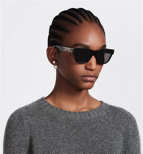 dior signature s60|DiorSignature S6U Black Rectangular Sunglasses .